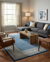 Soho Elegance Collection Area Rug -  Mercer (Blue) Rectangle Blue  lifestyle 12