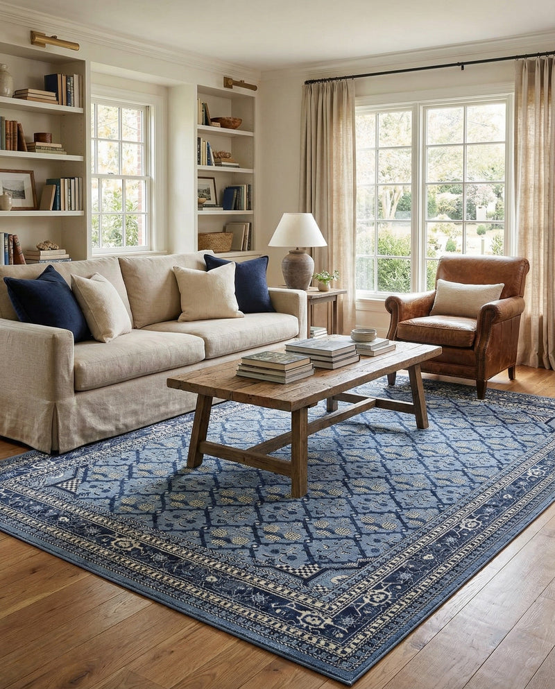 Horizon Collection Area Rug -  Aurora Rectangle Blue  lifestyle 12