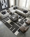 Urban Terrace Collection Area Rug -  Parkside Square Black and White  lifestyle 48