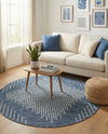 Urban Terrace Collection Area Rug -  Chelsea (Blue) Round Blue  lifestyle 16