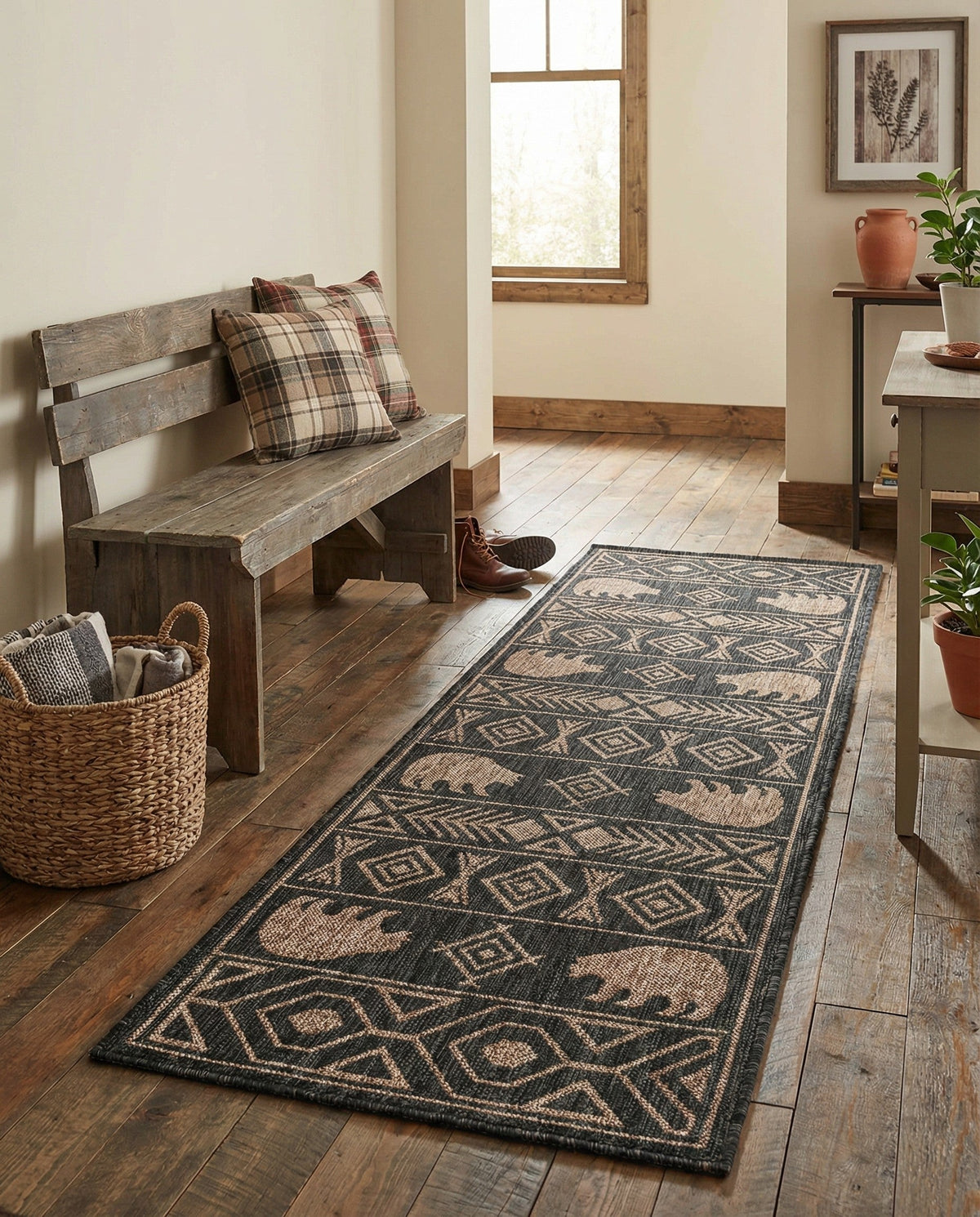 Mesa Oasis Rugs Collection Area Rug - Sundown Runner Black  lifestyle 95