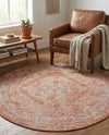 Patio Heritage Collection Area Rug -  Augusta (Rust Red) Round Rust Red  lifestyle 35