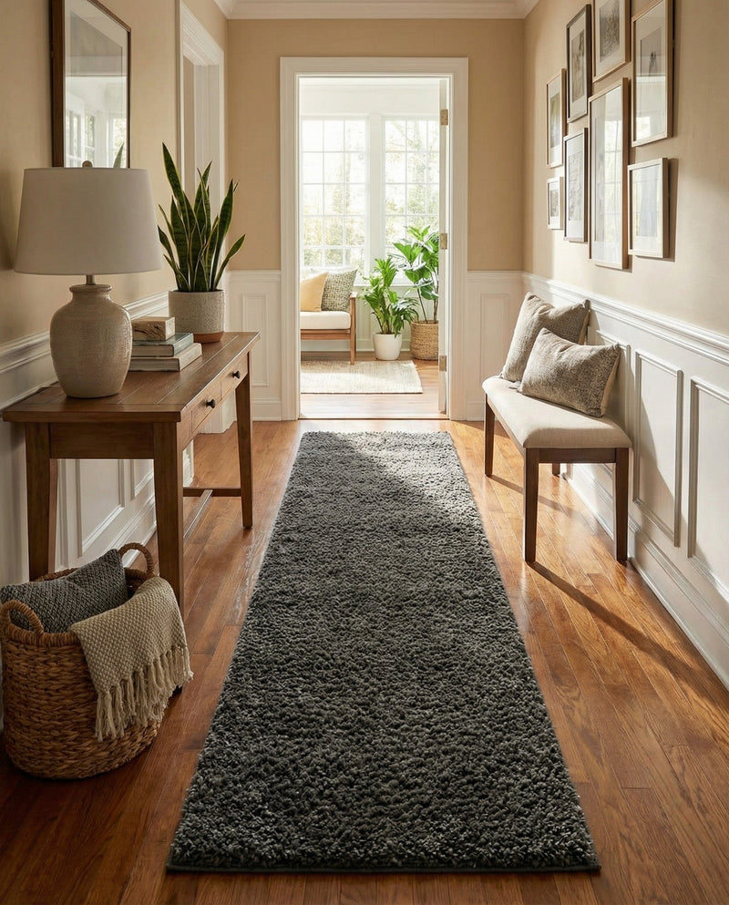 Plush Oasis Collection Area Rug - Serenity (Graphite Gray) Runner Graphite Gray  lifestyle 43