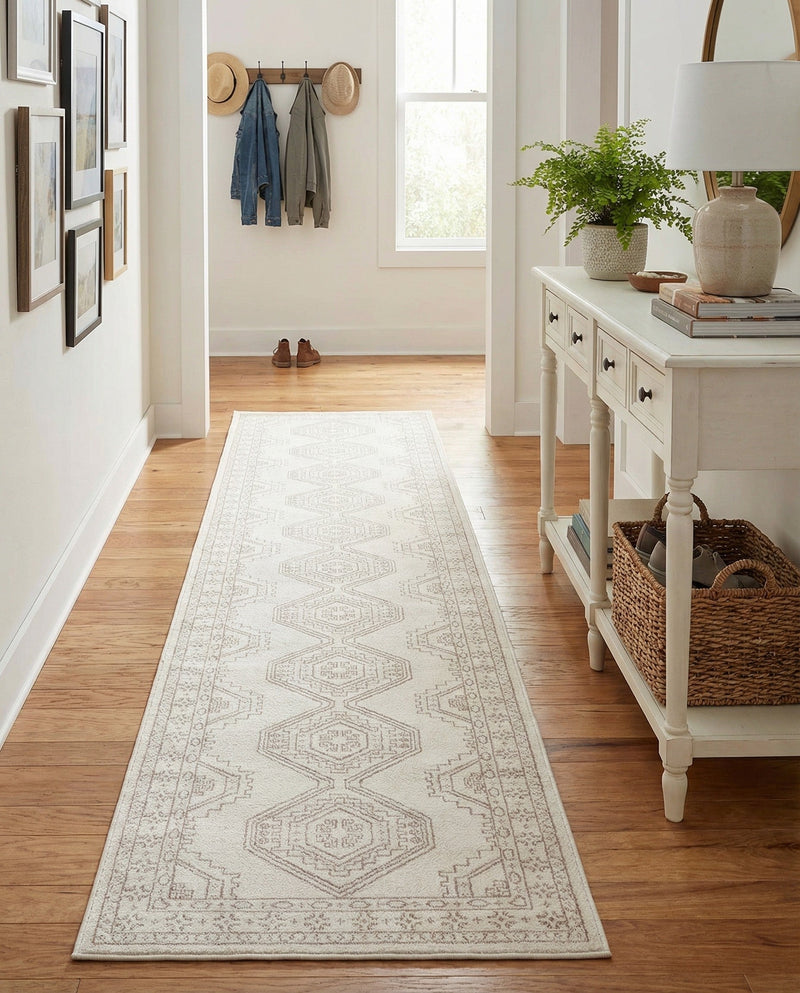 Savannah Elegance Collection Area Rug -  Tybee (Ivory) Runner Ivory  lifestyle 71