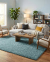 Plush Oasis Collection Area Rug - Serenity (Light Slate Blue) Rectangle Light Slate Blue  lifestyle 14