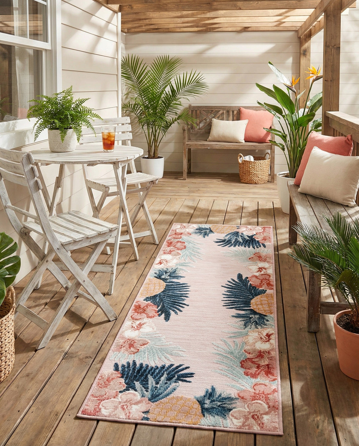 Seaside Blooms Collection Area Rug - Haven Runner Pink  lifestyle 120