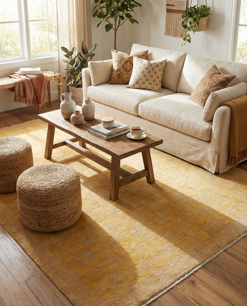 Bazaar Chic Collection Area Rug - Marrakech Rectangle Yellow  lifestyle 9