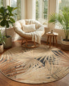 Seaside Blooms Collection Area Rug -  Avalon Round Multi  lifestyle 41