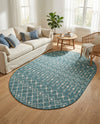 Savannah Pergola Collection Area Rug -  Pergola (Teal) Oval Teal  lifestyle 63