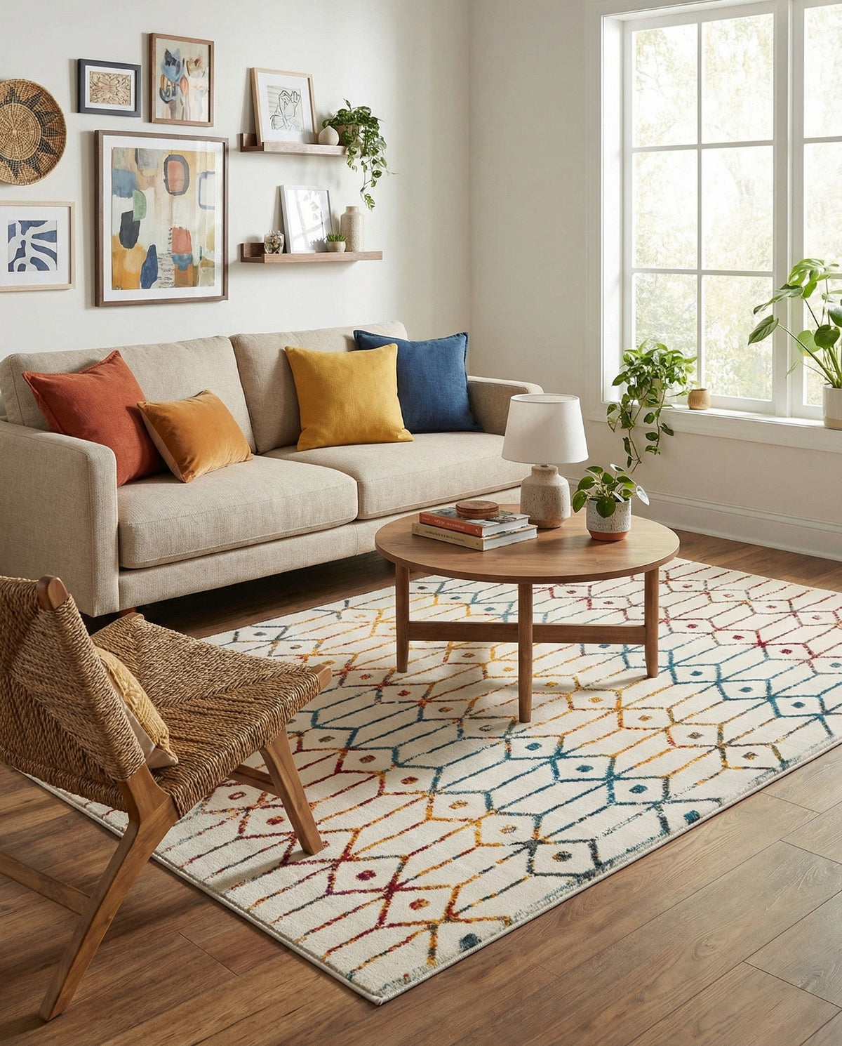 Garden Maze Retreat Collection Area Rug -  Mazeview Rectangle Multi  lifestyle 23