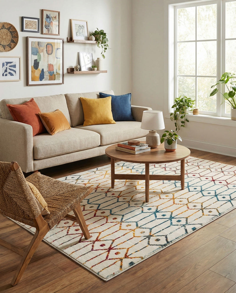 Garden Maze Retreat Collection Area Rug -  Mazeview Rectangle Multi  lifestyle 23