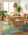 Coastal Terrace Collection Area Rug -  Cove Rectangle Blue  lifestyle 15
