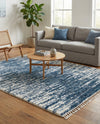 Tranquil Tides Shag Collection Area Rug - Marina Rectangle Blue  lifestyle 10