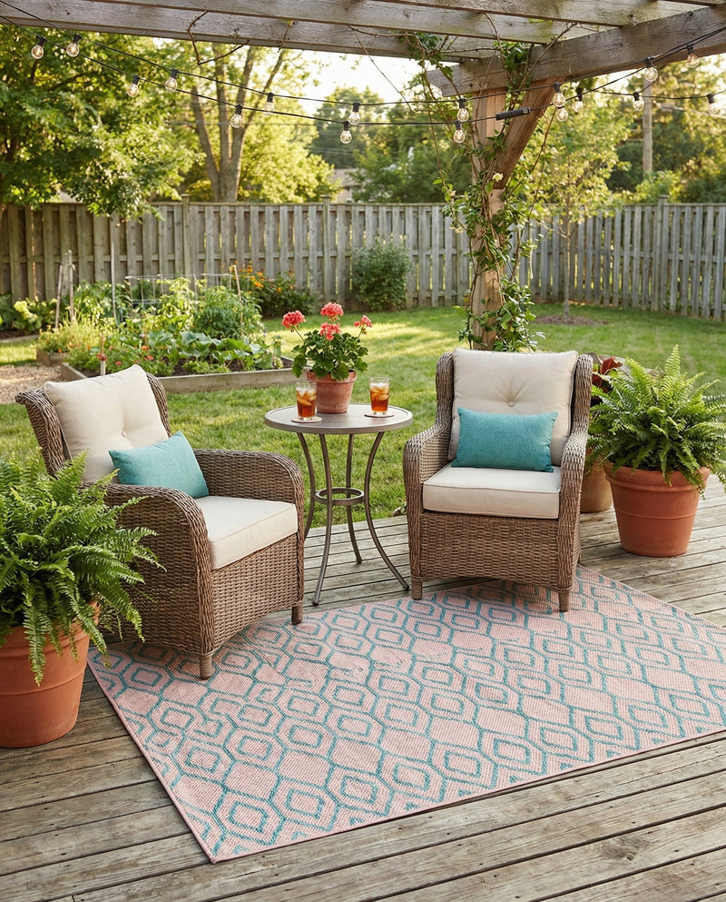 Urban Oasis Rugs Collection Area Rug -  Boulevard (Pink and Aqua) Rectangle Pink and Aqua  lifestyle 4
