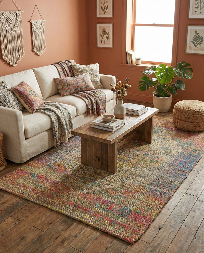 Savannah Threads Collection Area Rug - Sahara Rectangle Multi  lifestyle 35