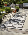 Urban Terrace Collection Area Rug -  Gramercy Runner Black and White  lifestyle 44