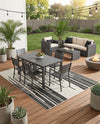 Urban Terrace Collection Area Rug -  Riverside Rectangle Black and White  lifestyle 7