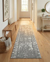 Brighton Stripes Collection Area Rug - Sussex (Gray and Ivory) Runner Gray and Ivory  lifestyle 60