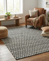 Osian Looms Collection Area Rug - Mumbai Rectangle Black and White  lifestyle 43