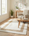 Osian Looms Collection Area Rug - Durham Rectangle White and Natural  lifestyle 40
