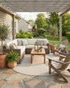 Seaside Serenity Collection Area Rug - Veranda (Light Gray) Oval Light Gray  lifestyle 45