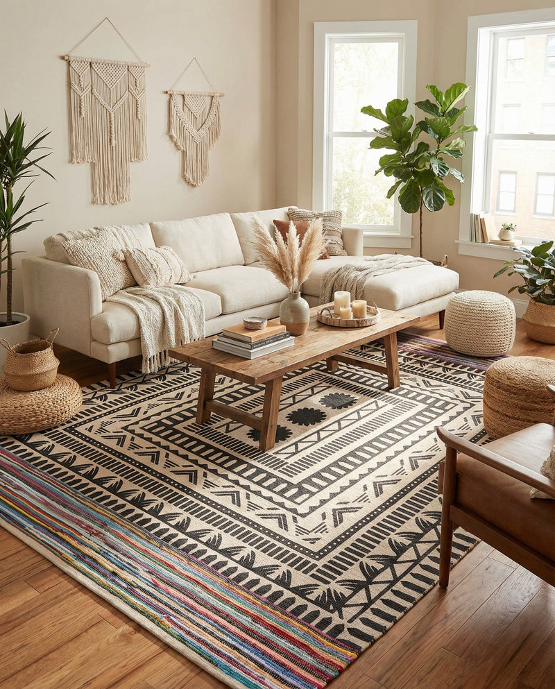 Thar Cotton Collection Area Rug -  Kovalam Rectangle Multi  lifestyle 4