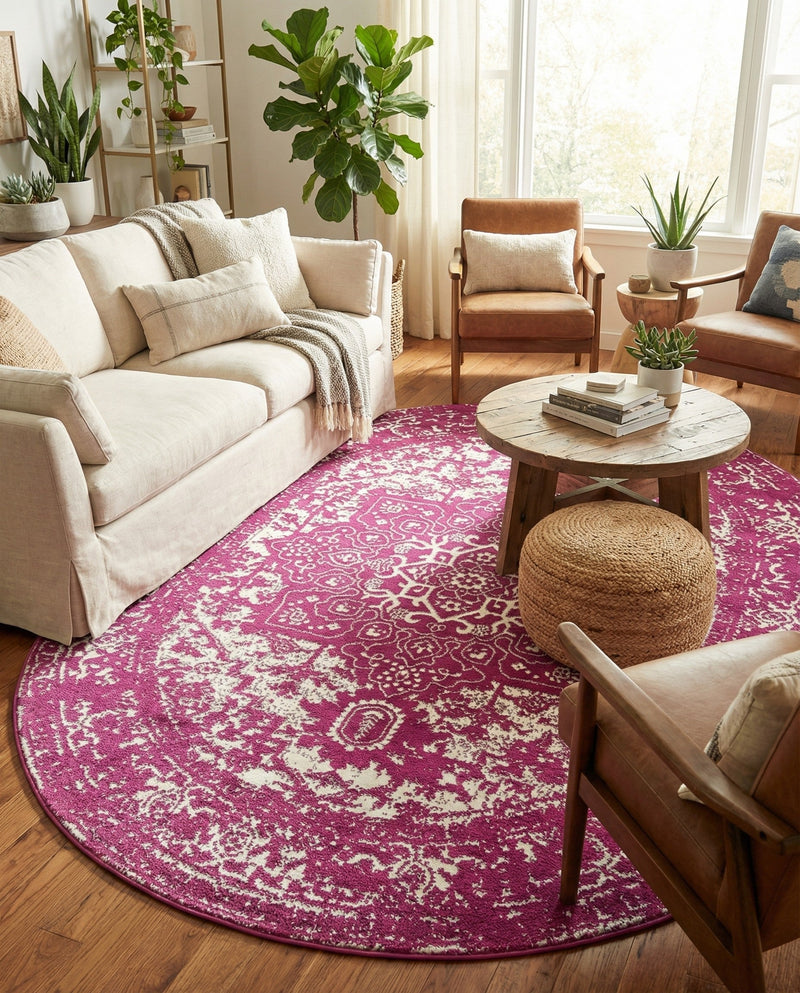 Georgetown Rugs Collection Area Rug - Dupont (Purple) Oval Purple  lifestyle 61