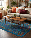 Caribbean Cove Collection Area Rug -  Tobago Rectangle Navy Blue  lifestyle 12