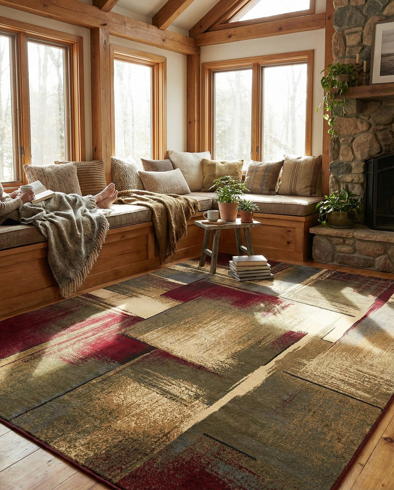 Bistro Lounge Collection Area Rug -  Doppio Rectangle Multi  lifestyle 5