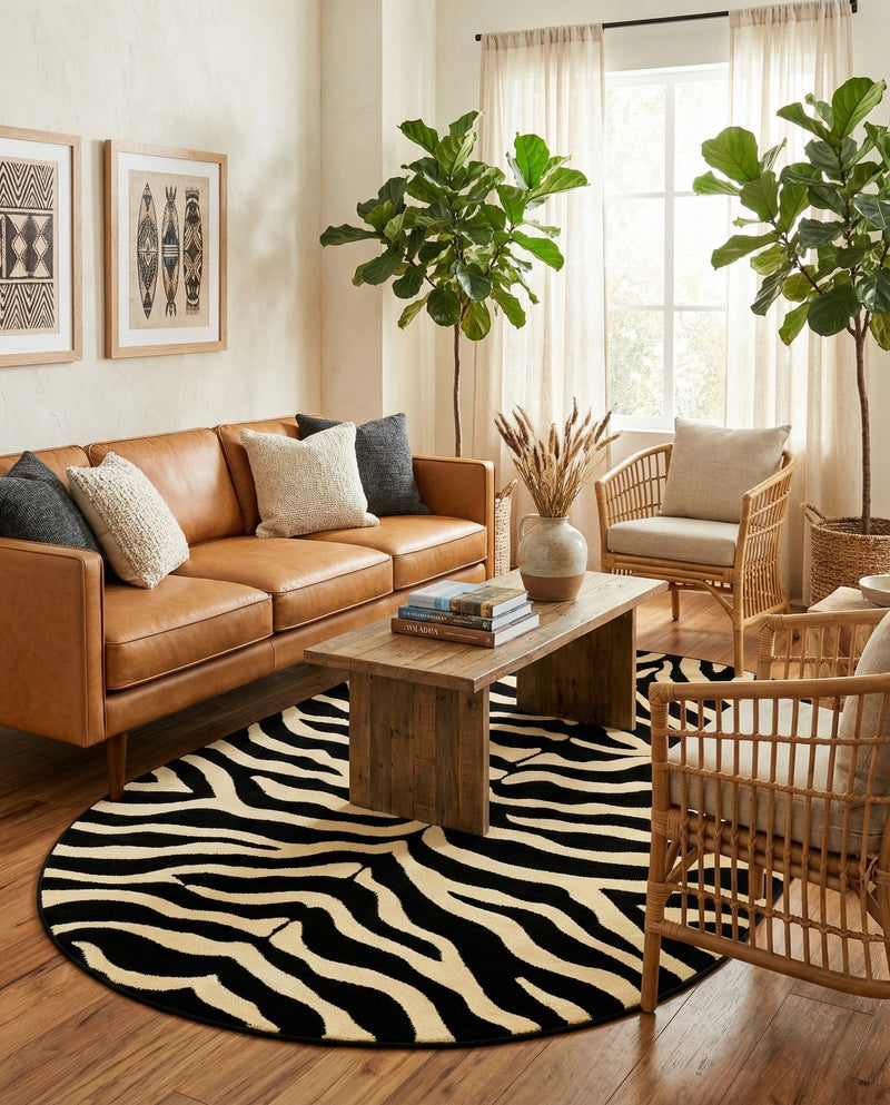 Savannah Sojourn Collection Area Rug -  Kilimanjaro Oval Black  lifestyle 56