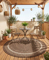 Terrace Fringe Collection Area Rug - Veranda (Brown) Round Brown  lifestyle 62