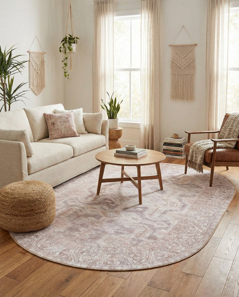 Heritage Elegance Collection Area Rug -  Charlottenburg Oval Gray  lifestyle 67