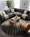 Savannah Hideaway Collection Area Rug - Savannah Round Black White  lifestyle 47