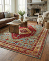 Patio Heritage Collection Area Rug -  Arbor Rectangle Red Green Blue  lifestyle 23