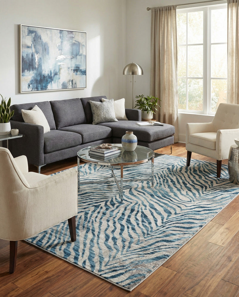 Bloomsbury Elegance Collection Area Rug -  Chelsea Rectangle Blue  lifestyle 21