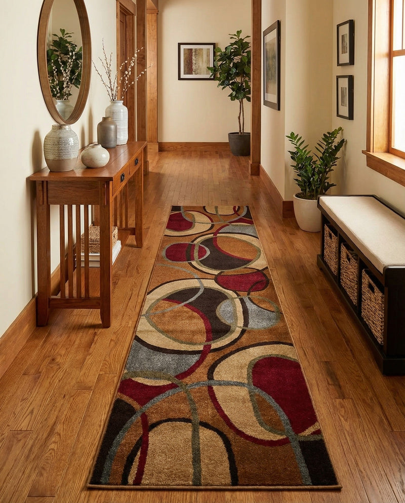 Bistro Lounge Collection Area Rug -  Macchiato Runner Multi  lifestyle 50
