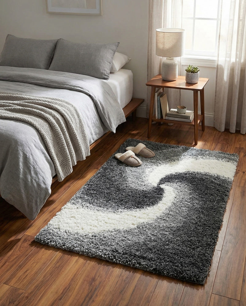 Cozy Haven Shag Collection Area Rug -  Oasis Rectangle Smoke Gray  lifestyle 10