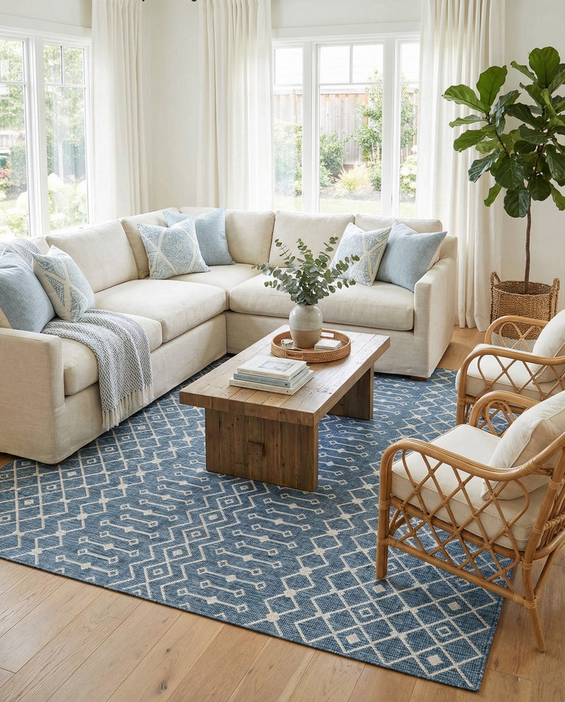 Savannah Pergola Collection Area Rug -  Pergola (Blue) Rectangle Blue  lifestyle 26