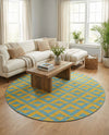 Urban Oasis Rugs Collection Area Rug -  Highrise (Yellow and Aqua) Round Yellow and Aqua  lifestyle 18