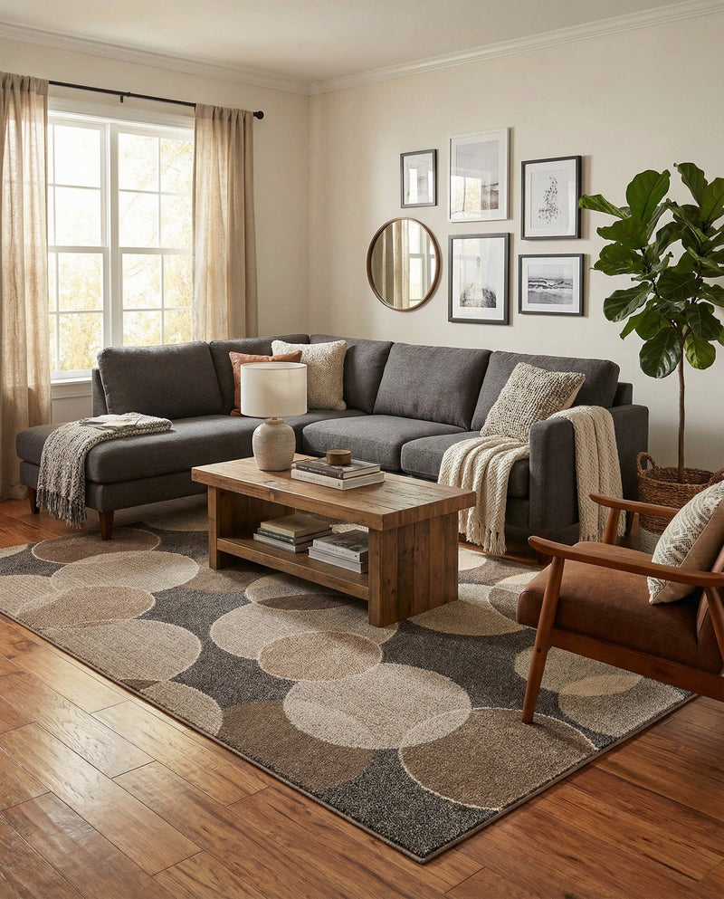 Chromatic Oasis Collection Area Rug -  Zephyr Rectangle Gray  lifestyle 13