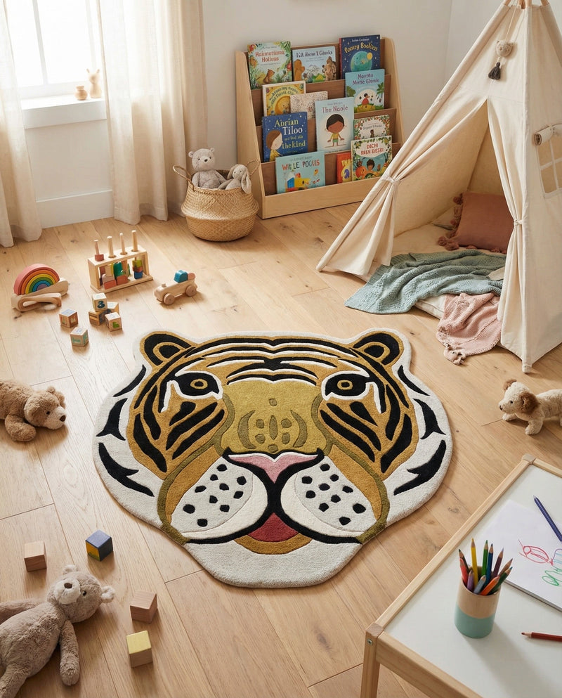 Whimsy Wonders Wool Collection Area Rug -  Rainbow Round Multi  lifestyle 4