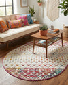 Mediterranean Lattice Collection Area Rug -  Casablanca (Ivory Multi) Oval Ivory Multi  lifestyle 30