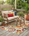 Outdoor Marrakesh Collection Area Rug - Fes Rectangle Multi Beige  lifestyle 5