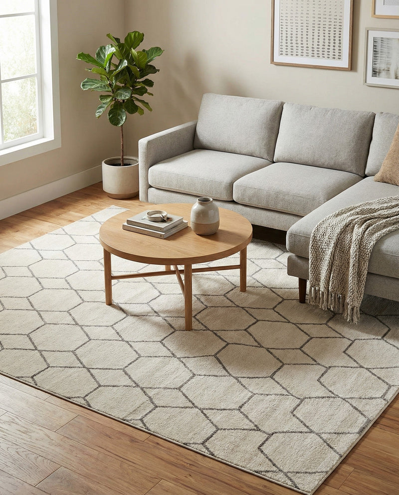 Trellis Mosaic Collection Area Rug - Arborville (Ivory) Rectangle Ivory  lifestyle 12