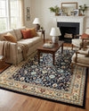 Isfahan Elegance Collection Area Rug - Naghsh-e Jahan (Navy Blue) Rectangle Navy Blue  lifestyle 13