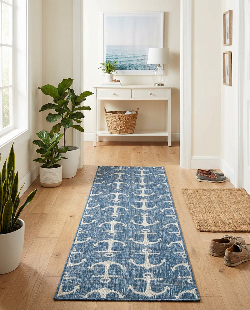 Seaside Haven Rugs Collection Area Rug - Sapphire (Blue) Runner Blue  lifestyle 44