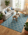 Savannah Pergola Collection Area Rug - Arbor (Teal) Rectangle Teal  lifestyle 7
