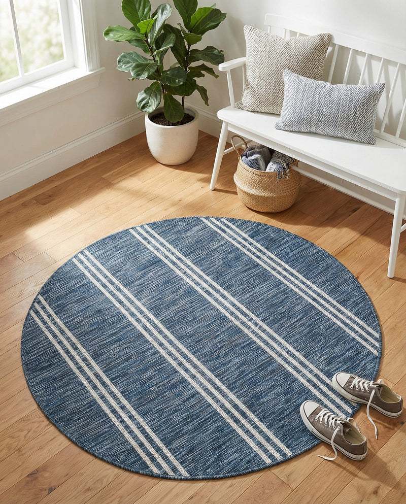 Urban Oasis Rugs Collection Area Rug -  District (Blue) Round Blue  lifestyle 56
