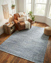 Zigzag Marina Collection Area Rug - HarborStripes Rectangle Denim  lifestyle 10