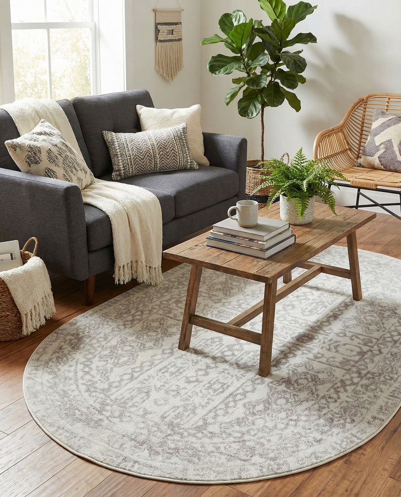 Cambridge Classics Collection Area Rug - Trinity (Cream) Oval Cream  lifestyle 59